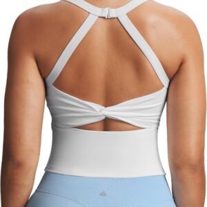 Aoxjox Women’s Workout Sleeveless Lola Longline Tank Fitness Training Gym Yoga Crop Tanks
