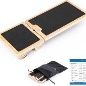 StrongTek Single-Leg Balance Board for Foot & Ankle Strengthening, Rehab & Stability Training, Non-Slip Wood Design for Sprained Ankles, Plantar Fasciitis & Physical Therapy Exercises
