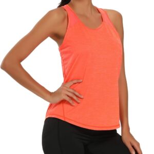 Aeuui Womens Workout Tops for Women Racerback Tank Tops Mesh Yoga Shirts Athletic Running Tank Tops Sleeveless Gym Clothes