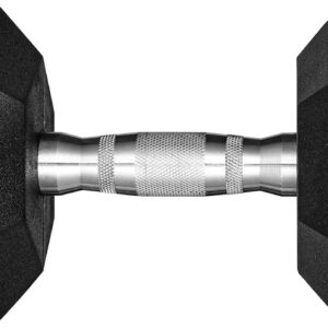 LIFERUN Single Dumbbell Rubber Coated Cast Iron Hex Black Dumbbell Free Weights, 30-85lb