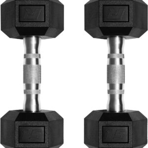 Ritfit 5-650 LBS PVC Encased Hex Dumbbell Sets with Optional Rack for Home Gym, Hand weight with Chrome Handle for Strength Training,Workouts