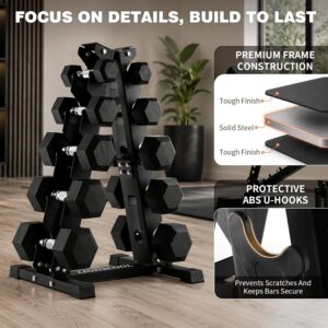 LIONSCOOL 5/6 Tier A-Frame Dumbbell Rack Stand Only, Heavy Duty Steel Weight Rack for Home Gym, Space-Saving Dumbbell Stand (200/300/600LBS Capacity)