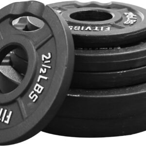 Olympic 2-Inch Cast Iron Plate Weight Plate for Strength Training and Weightlifting, Two Hole Style, 35LB Set