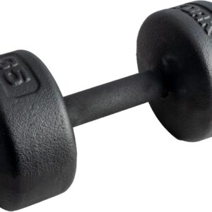 Legacy Solid Round Dumbbell Black – Heavy Duty Cast Iron Hand Weight with Knurled Ergonomic Grip for Strength Training, Muscle Toning, Home Gym Workout – 5 lb to 150 lb In Single & Pair