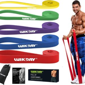 WIKDAY Resistance Bands for Working Out, Exercise Bands, Workout Bands, Pull Up Assistance Bands for Body Stretching Training Physical Therapy Muscle Training for Men & Women