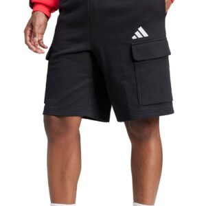 adidas Mens Essentials Feel Cozy French Terry Cargo Shorts