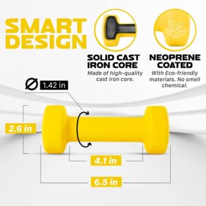 Yes4All Neoprene Coated Dumbbell Hand Weight Sets of 2 – Multiple Weight Options with 15 Colors, Anti-roll, Anti-Slip, Hexagon Shape