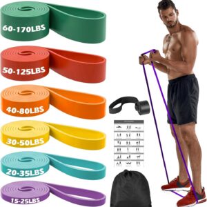 Zacro Resistance Bands Set with Door Anchor, Heavy Duty Pull Up Exercise Bands for Working Out, Muscle Power Strength Training, Physical Therapy, Home Fitness Gym Equipment for Men & Women