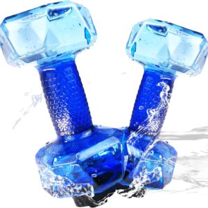 Water Weights for Pool Exercise Set of 2, Aquatic Exercise Dumbbells with Non-slip Handle, PE Materials Water Dumbbell Aerobics for Water Aerobics Weight Loss
