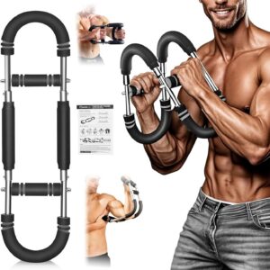 SakerPlus Twister Arm Trainer, Adjustable Spring Chest Expander and Forearm Strengthener, Triceps, Biceps, Shoulder, Back & Thigh Workout bar Equipment, Portable Upper Body Exerciser for Home Fitness