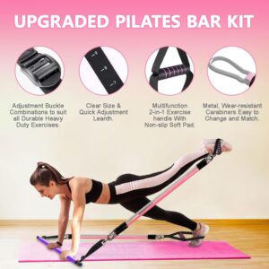Bbtops Pilates Bar Kit with Resistance Bands,Pilates Bar with Stackable Bands Workout Equipment for Legs,Hip,Waist and Arm,Exercise Fitness Equipment for Women & Men Home Gym Yoga Pilates