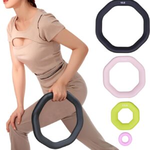 Leikefitness Weight Ring 2-in-1 Kettlebell & Dumbbell, cast iron+PVC coating, Yoga Exercise, Aerobics, Core Training, 4 in a set (0.33LB + 5.5LB + 7.5LB + 10LB)