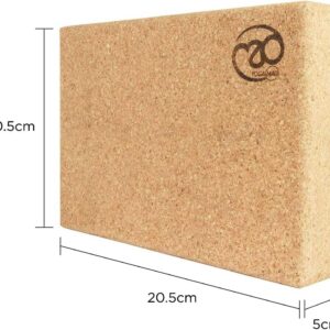 Yoga-Mad Cork Yoga Block | 30.5cm x 20.5cm x 5cm | Eco Friendly Yoga Block | Non Slip Cork Brick for Yoga, Pilates, Training and Home Workouts | Provides Support for Various Yoga Poses