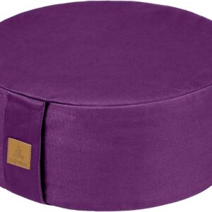 Zafu Buckwheat Meditation Cushion,D=13″/16″ H=5.5″,Round Zabuton Meditation Pillow,Yoga Bolster Kneeling Pillow Premium Yoga Pillow for Sitting on Floor Zippered Cotton Cover