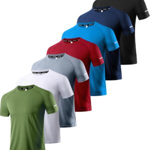 Boyzn 1, 3, 5 or 7 Pack Men’s Workout Running Shirts, Dry Fit Moisture Wicking T-Shirt, Gym Athletic Short Sleeve Tee Shirts