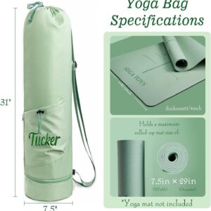 Personalized Yoga Mat Bag with Custom Embroidery Name – Extra Large 30L Waterproof Fitness Carrier w/Adjustable Strap, Wet/Dry Pockets, Phone Holder & Water Bottle Pocket for Women & Men