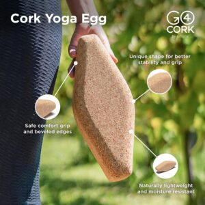 Go4Cork Cork Yoga Egg Block – Oval | 11 x 4 x 3″ | Unique Shape for Comfort Grip | Non-Toxic, Alternative To Foam | Odorless, Soft, Non-Slip Wedge | Sustainable & Eco Yogi Gift