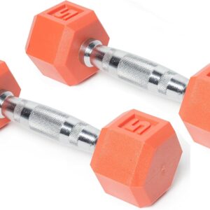 CAP Barbell Color Coated Hex Dumbbell Weights with Contoured Chrome Handle