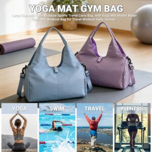 Yoga Mat Gym Bag, Large Capacity Nylon Outdoor Sports Travel Carry Bag, with Yoga Mat Holder Water Resistant Workout Bag for Travel Workout Daily，Unisex