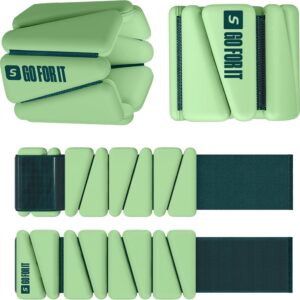 SPORTBIT Wrist and Ankle Weights for Women – Set of 2 (1lb Each) Wearable Ankle & Wrist Weights – Leg & Arm Bands, Silicone Weighted Bracelets for Workout, Walking, Running, Yoga, Pilates