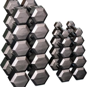 Body-Solid Cast Iron Hexagon Dumbbell, Hand Weights For Men and Women, Weight Dumbbells for Strength Training, Body Building Home Gym Training Gear