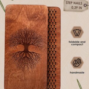 Sadhu board, Wooden Yoga Board for Acupressure and Meditation with Nails for Deep Tissue Massage, Acupuncture Massage, Nails Distance 0.39 In (10 mm)
