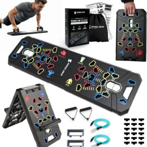 Solid Push Up Board | 20-in-1 Home Gym | Portable Workout Equipment | Multi-Functional Pushup Board For Men & Women | Professional Foldable Push Up Stands For Chest Muscles