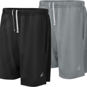 NY Threads Mens Athletic Shorts 2 Pack Quick Dry Lightweight Running Workout Gym Shorts with Pockets