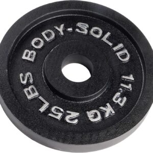 Body-Solid Cast Iron Olympic Single Weight Plate – Free Weights, Dumbbell Plates, 2 Inch Standard Hole for Barbell