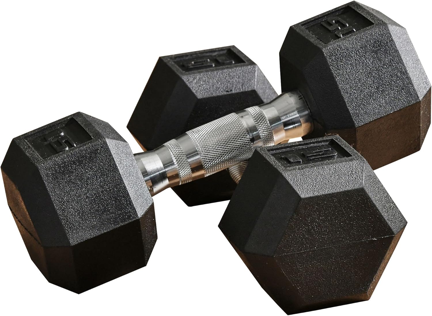 Soozier 2 x 12lbs/2 x 15lbs/2 x 40lbs/2 x 45lbs/2 x 50lbs Hex Dumbbell Set of 2, Rubber Weights Exercise Fitness Dumbbell with Non-Slip Handles, Anti-roll, for Women or Men Home Gym Workout