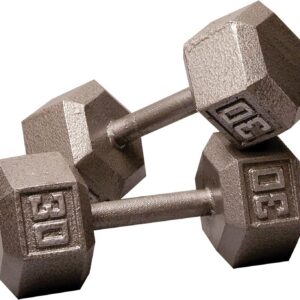 Body-Solid Cast Iron Hexagon Dumbbell, Hand Weights For Men and Women, Weight Dumbbells for Strength Training, Body Building Home Gym Training Gear