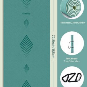EaseUp Large yoga mat,73’x35.5’x0.4’,extra thick and wide,10mm pilates mat,non-slip exercise mat,workout mats for home gym