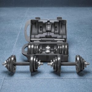 FORZA Adjustable Dumbbells Set – 44lbs Cast Iron Weight Set with Carry Case for Home Gym Workouts