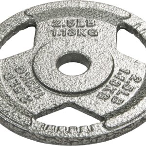 Fitvids Cast Iron Plate Weight Plate for Strength Training and Weightlifting, 1-Inch Center, 2.5LB (Set of 4)