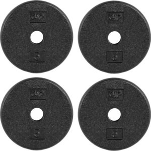 CAP Barbell Standard 1-Inch Cast Iron Weight Plates – Singles & Sets | 1.25-50 lbs | Multiple Options
