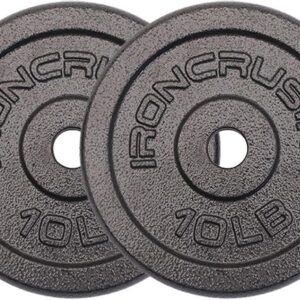 Standard 1 inch Cast Iron Weight plates – Superior Hammertone Finish, Wider Range 1.25-50 lbs Weights. Ideal for Dumbbell Handles, 1in Barbells, Adjustable Kettlebell Handles – Sold in Pairs