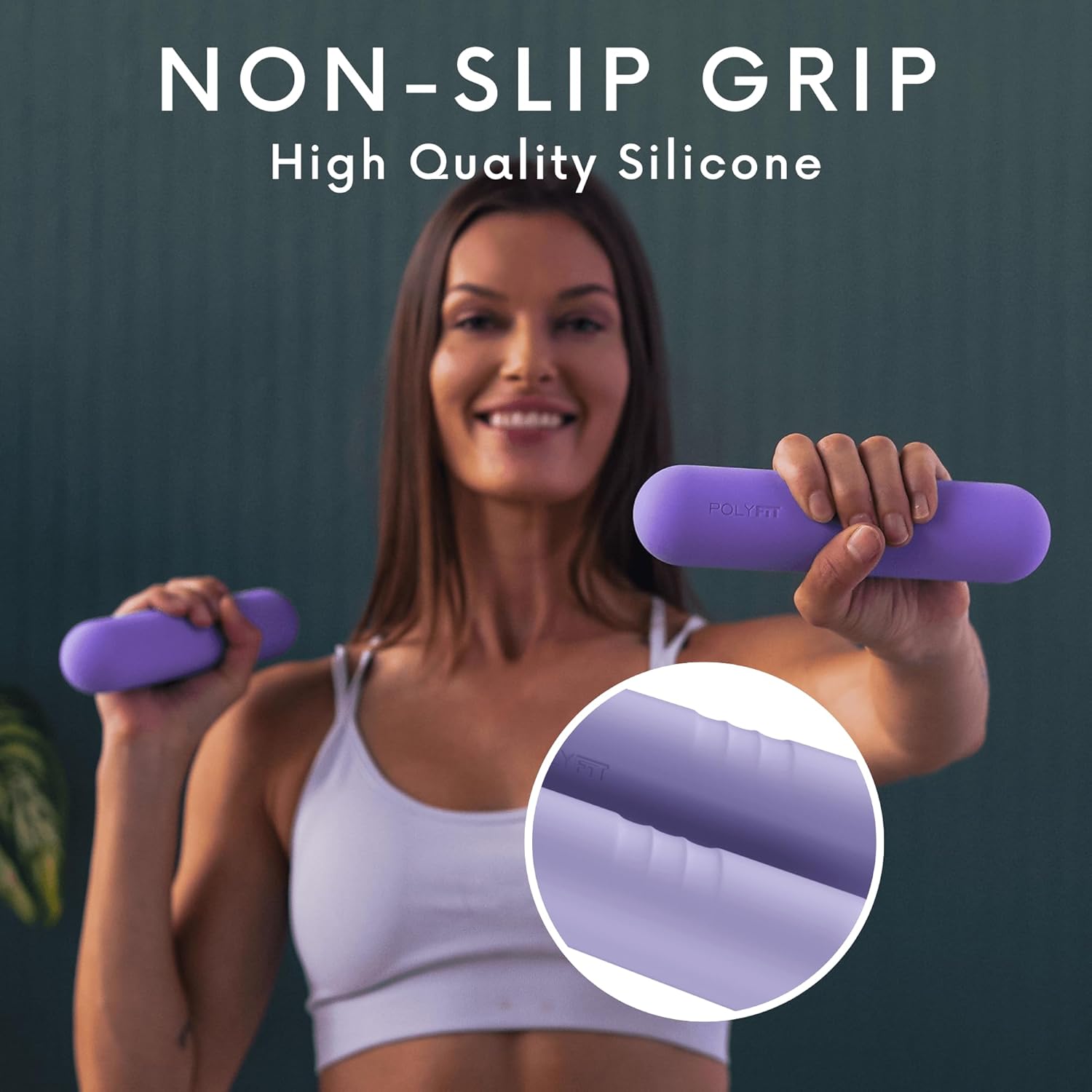 Polyfit Dumbbell Weight Bars for Women - 3.3 LB Each | 6.5 LB Pair - Dumbbell Set for Walking, Yoga, Dance, Barre, Pilates, Cardio, Aerobics - Image 3