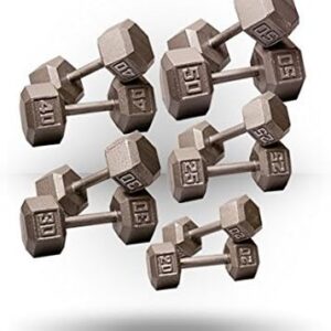 Body-Solid (SDX50) Cast Iron Hexagon Dumbbell, Hand Weights For Men and Women, Weight Dumbbells for Strength Training, Body Building Home Gym Training Gear, 50lb