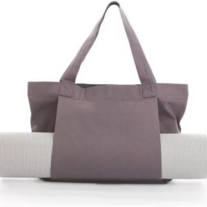Canvas Yoga Mat Tote Bag with Side Pocket Large Shoulder Carryall for Pilates Gym and Workout