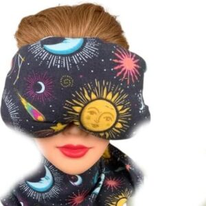Eye Mask Lavender Eucalyptus, Sinus, Herbal Pack, Hot Cold Pack, Heat Wrap,Organic, Flax Seed, Microwave Therapy, Sleep Mask, Yoga Meditation Eye Pillow, Celestial Icons