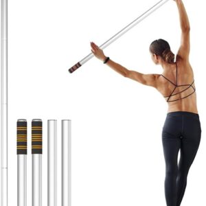 5ft Yoga Stick – Heavy-Duty Steel Adjustable Stretching Bar for Mobility, Flexibility & Balance. Multi-Functional Fitness Pole with 4 Steel Rods & Comfort Foam Grips