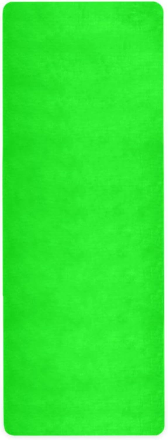 Yoga Mat Neon Green Solid Color 1 mm Non‑Slip Fitness Exercise Mat Lightweight Travel Workout Mat for Gym, Pilates & Stretching, Incluede Storage Bag