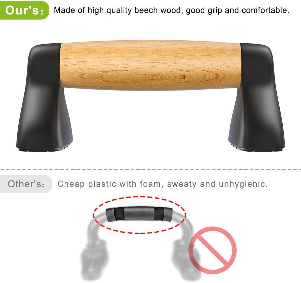 Push Up Bars, Wooden Push Up Handles for Floor, Sturdy Pushup Stands for Men & Women Home Gym Strength Training Equipment Fitness, Wood Pushup Bar Handle Grip, 2 Pack - Image 4