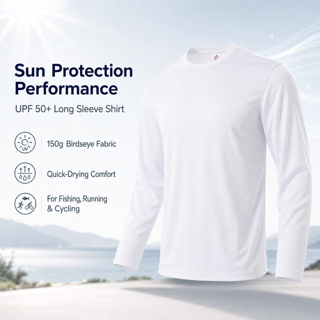 Gary Com Men Long Sleeve T-Shirts Pack Quick Dry Athletic Running Activewear Workout Tee UPF 50+ Sun Protection Shirt for Men - Image 2