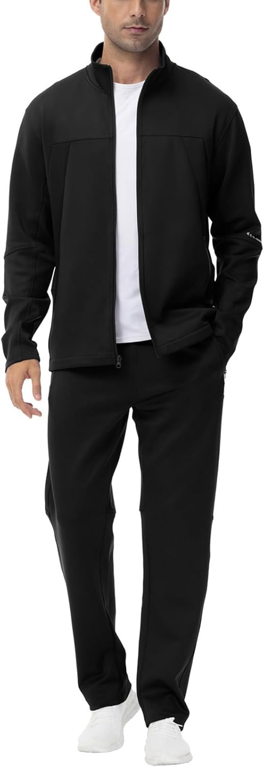 BGOWATU Men's Tracksuits 2 Piece Running Sports Sweatsuits For Men Full Zip Athletic Jackets and Pants Outfits