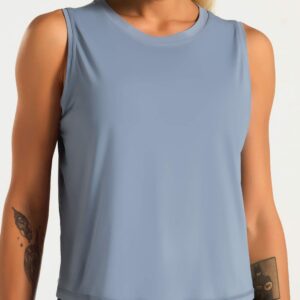 Dragon Fit Womens Ice Silk Workout Tank Tops Sleeveless Cropped Yoga Shirt for Running Gym Summer