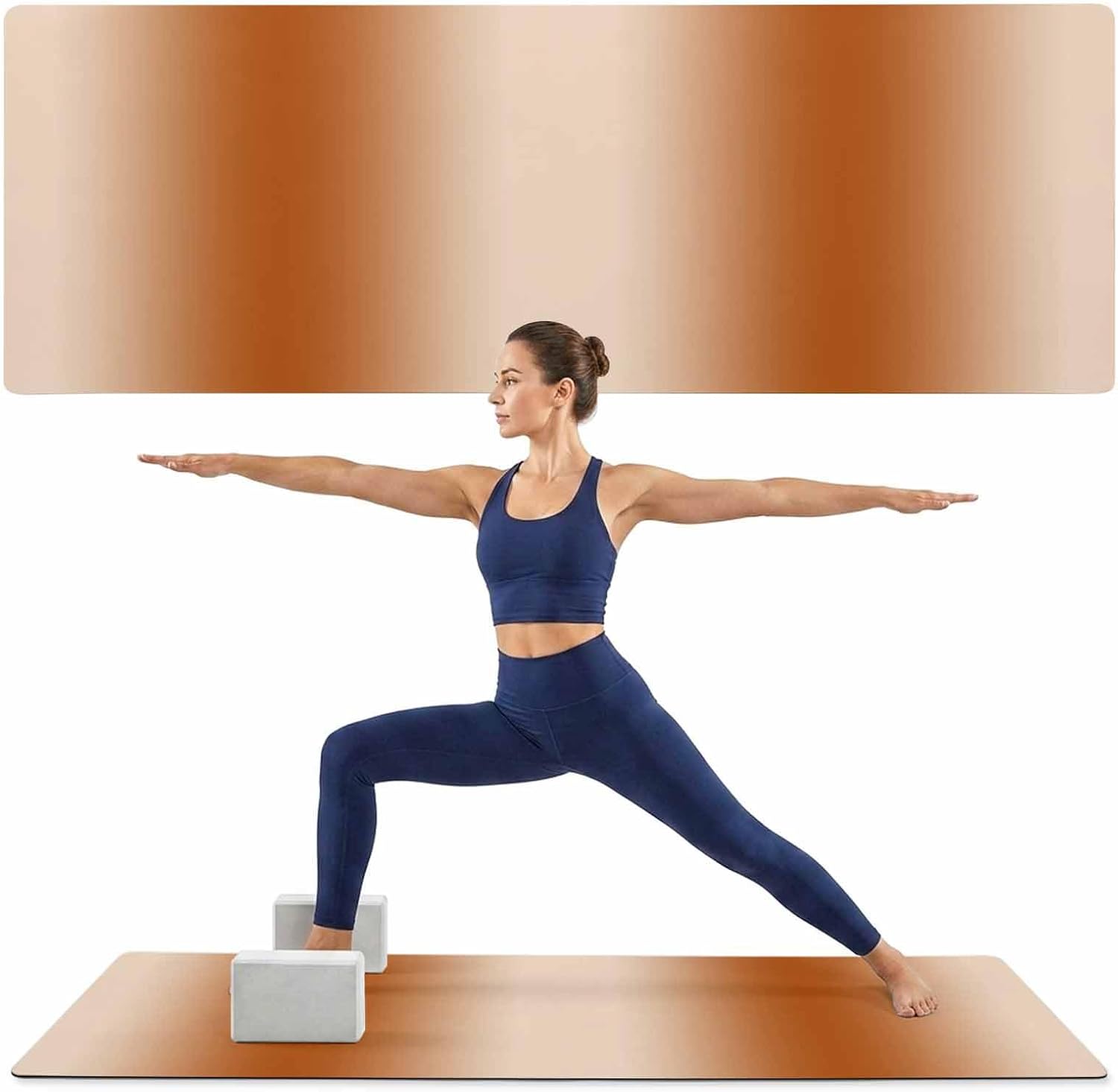 Yoga Mat Abstract off White Brown Non Slip Exercise Mat with Carrying Strap and Storage Bag Oil Painting Fitness Mat for Yoga, Pilates, Stretching and Floor Workouts