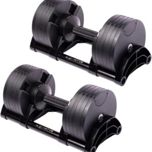 Probell 550 Adjustable Dumbbells – Motv8 Probell 550s, 5lbs – 50lbs Adjustable Free Weight Dumbbell for Men and Women – Strength Training and Fitness (Pair of 2 Dumbbells)
