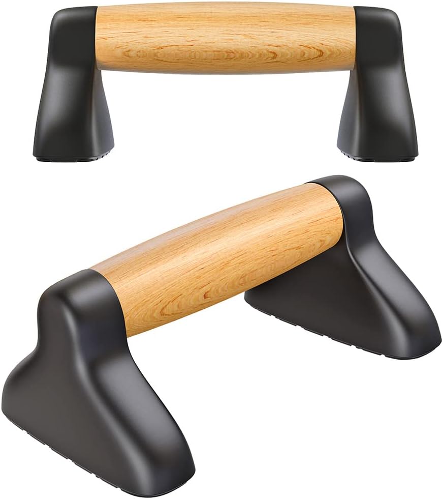 Push Up Bars, Wooden Push Up Handles for Floor, Sturdy Pushup Stands for Men & Women Home Gym Strength Training Equipment Fitness, Wood Pushup Bar Handle Grip, 2 Pack - Image 7