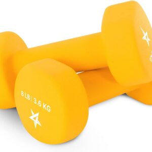 Yes4All Neoprene Coated Dumbbell Hand Weight Sets of 2 – Multiple Weight Options with 15 Colors, Anti-roll, Anti-Slip, Hexagon Shape